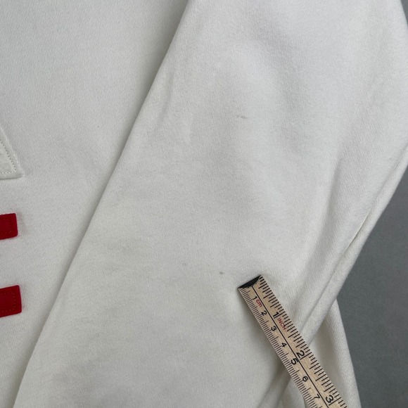 Pull&Bear Sweatshirt Mens EUR L White Crewneck NY LA SF Felt‎ Applique Graphic - Picture 5 of 8